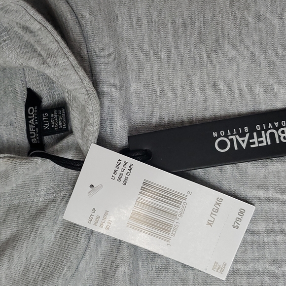 BUFFALO by David Bitton Grey Hoodie with elastic cinched waist and sleeves - Picture 3 of 7